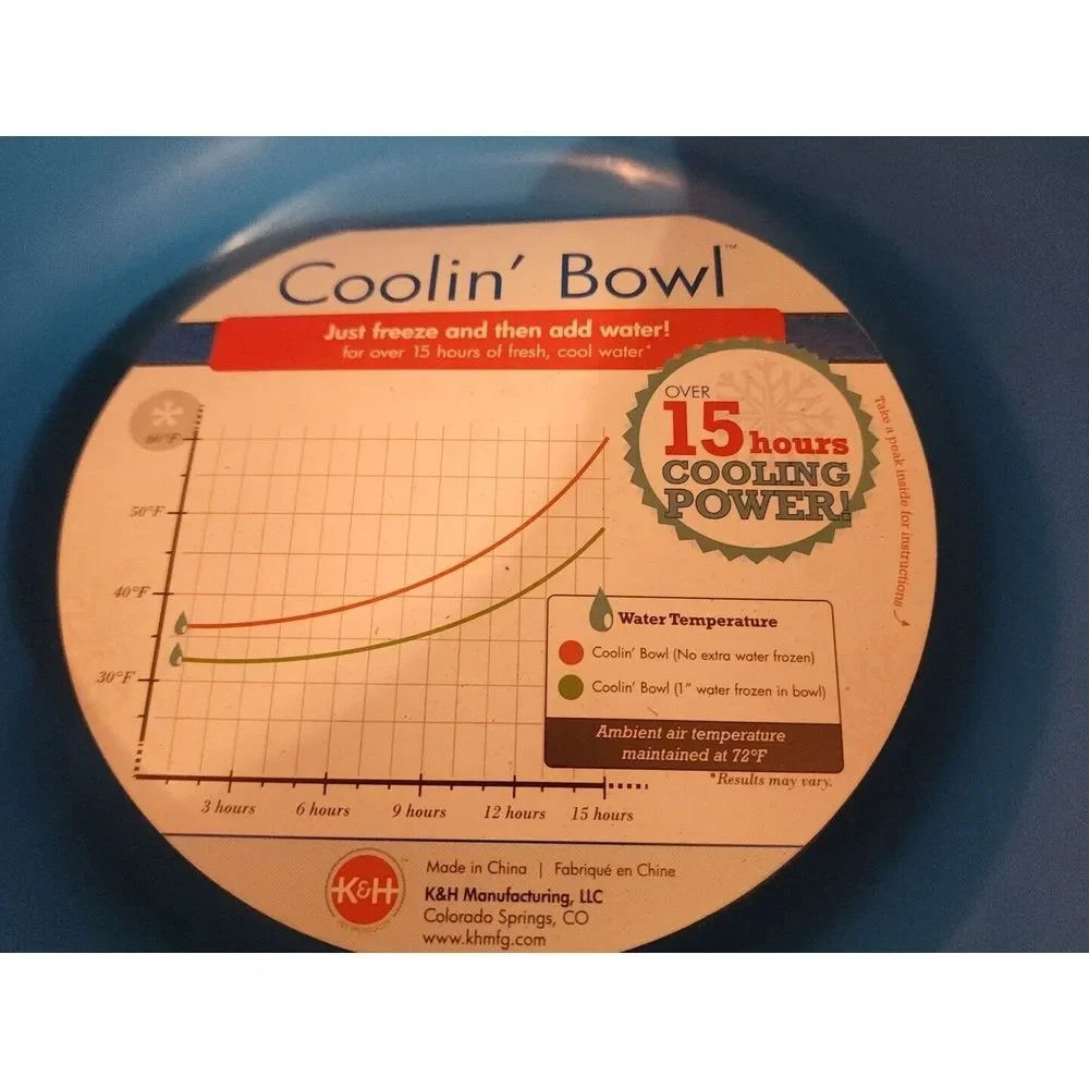 K&H Pet Products Coolin' Pet Bowl 32 oz. Blue 10.5